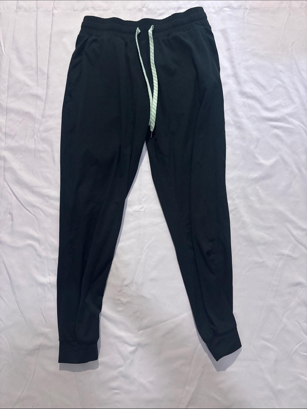 Men's Black Jogger Pants with Contrast Drawstring